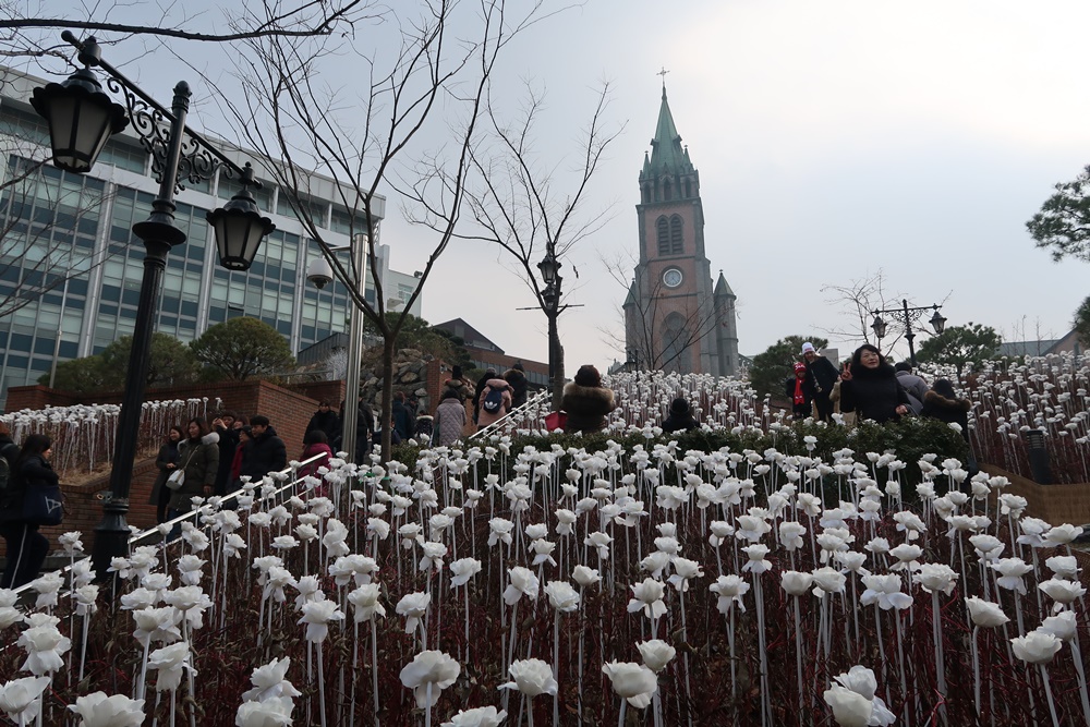 Myeongdong cathedral winter itinerary in Seoul