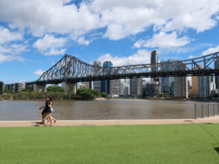 Story bridge Brisbane itinerarygrass howard smith wharves pedestrians Brisbane Australia