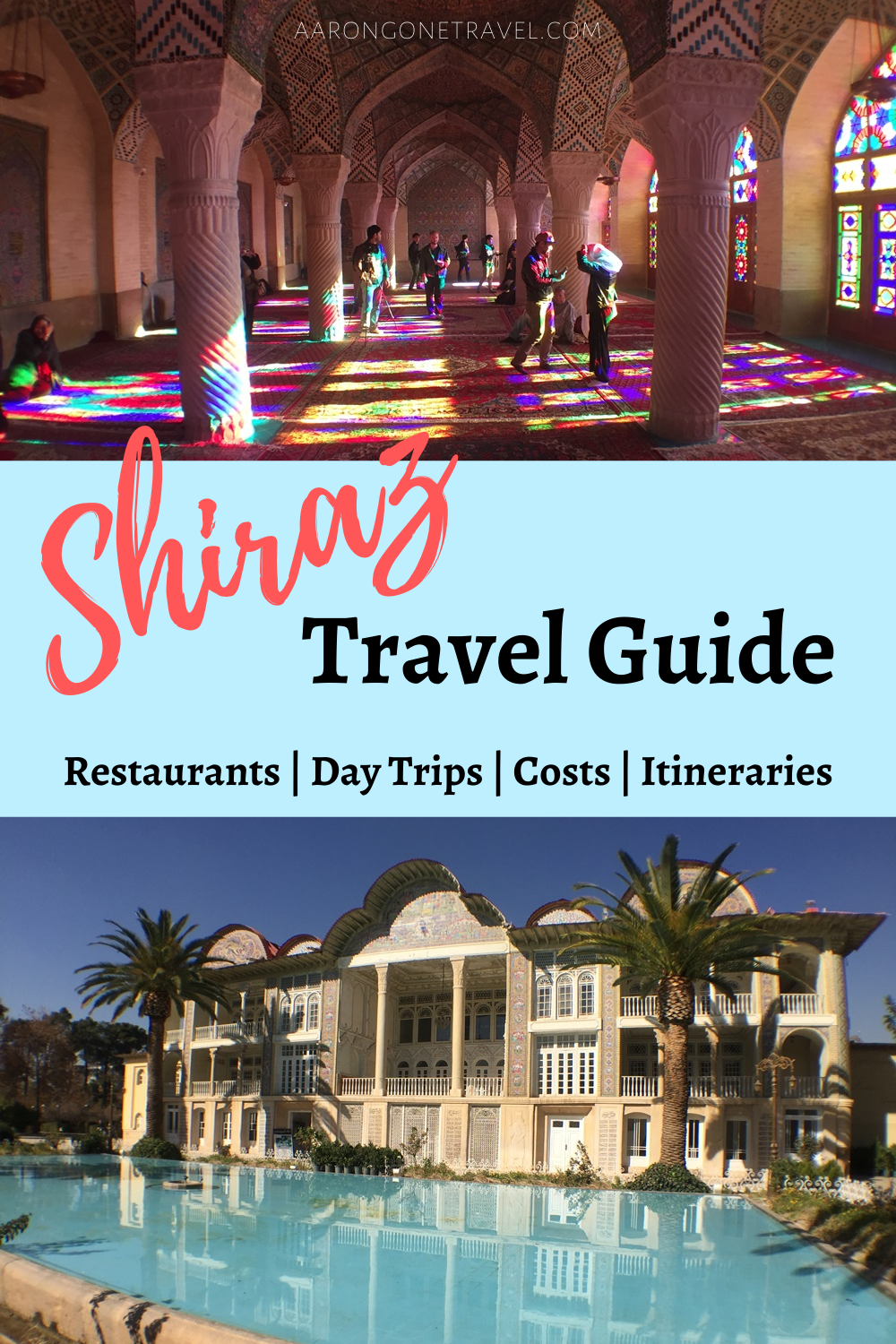 Going to Shiraz soon? Make sure you check this ultimate Shiraz Travel Guide out! This travel guide carefully curates all the top attractions in Shiraz, best restaurants in Shiraz, day trips in Shiraz and the cost of travel in Shiraz. #shiraziran #irantravel #shiraztravelguide #iran #shiraz